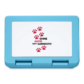 ohne_katze_geht_garnichts_002 - Brotdose - Saphirblau - Vorne
