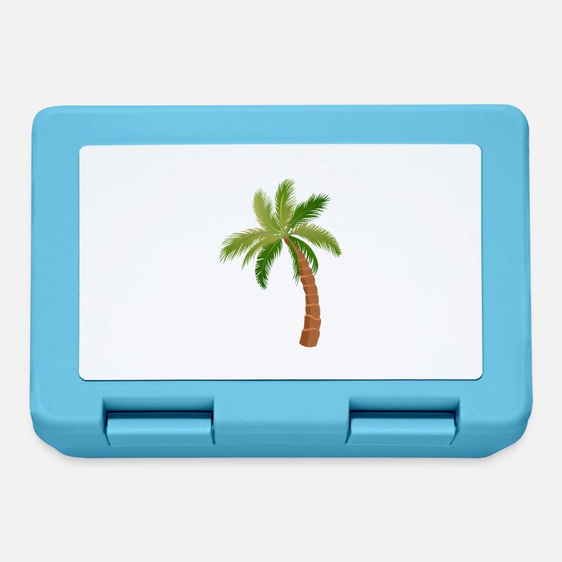 palm tree palm trees - Lunchbox - sapphire blue