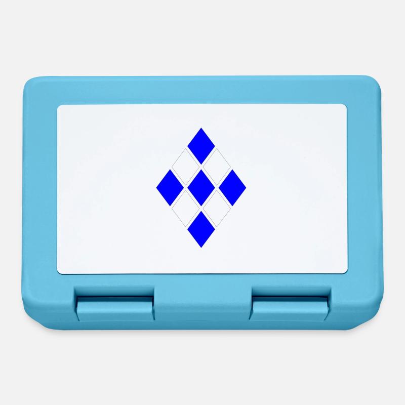 Diamond Pattern Blue White - Lunchbox - sapphire blue