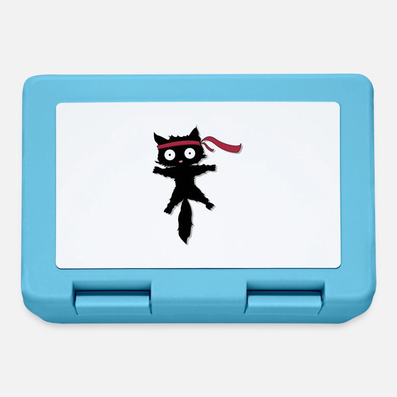 Ninja Protecteur en forme de chat - Boîte à goûter - bleu saphir