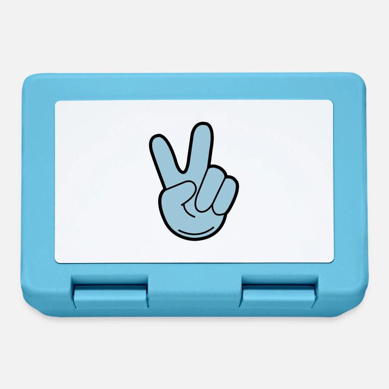 peace hand - Brotdose - Saphirblau