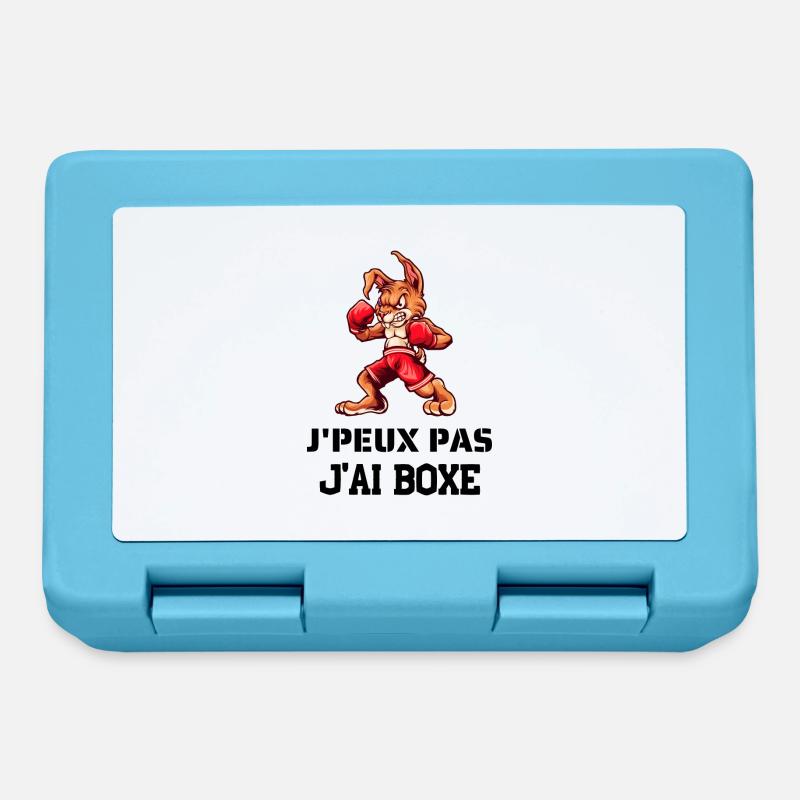 J'peux pas j'ai boxe, boxe anglaise lapin - Boîte à goûter - bleu saphir