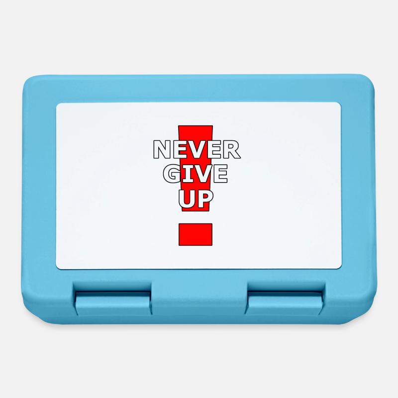 Never give up! - Brotdose - Saphirblau