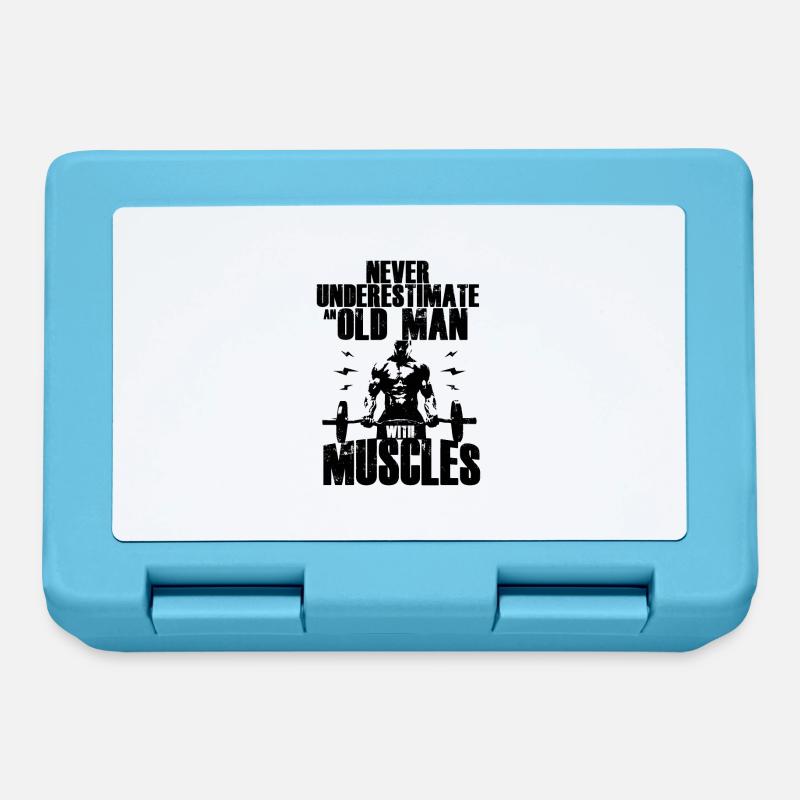 Never Underestimate An Old Man With Muscles - Lunchbox - sapphire blue