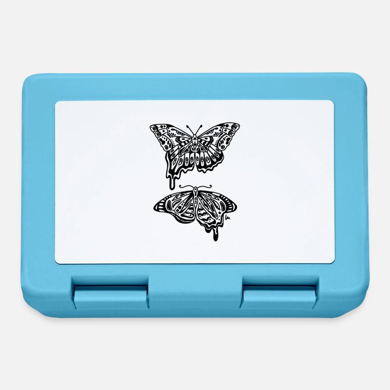 Papillons - Boîte à goûter - bleu saphir