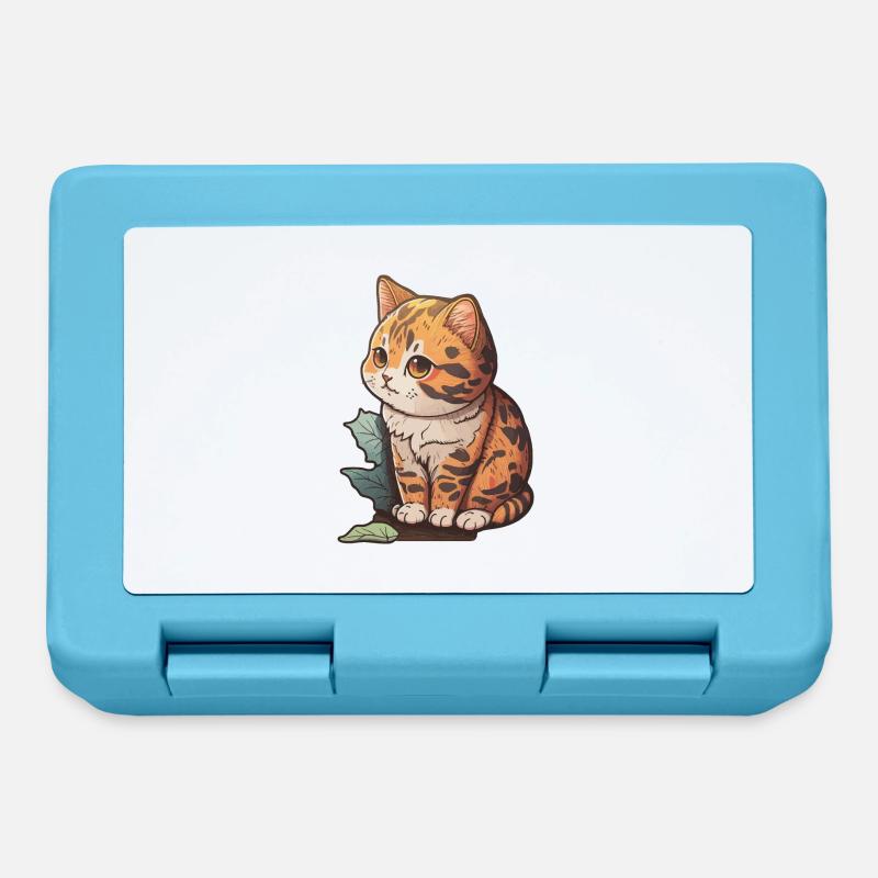 Cadeau chaton - Boîte à goûter - bleu saphir