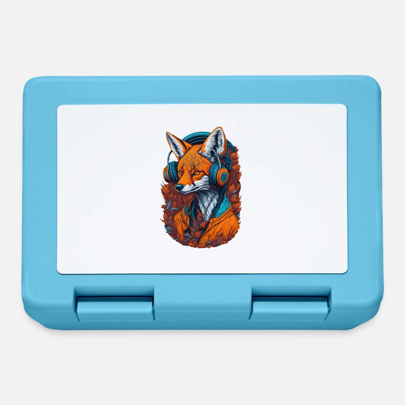 Renard avec écouteurs Foxes Lovers Animaux - Boîte à goûter - bleu saphir