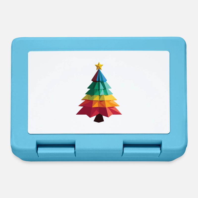 Sapin de Noël en Low Poly - Boîte à goûter - bleu saphir