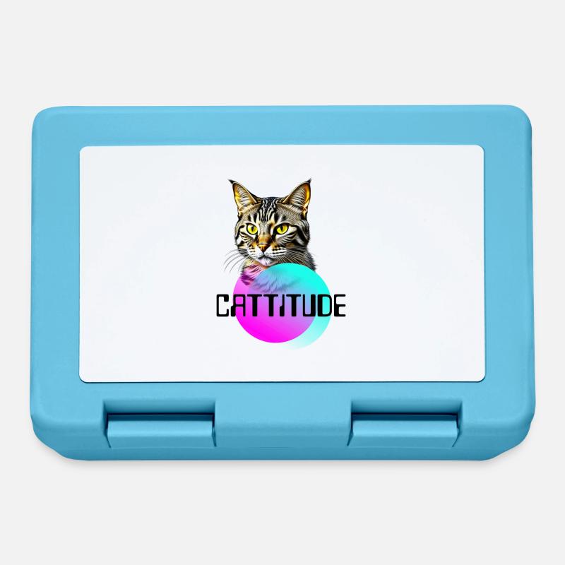 Chat avec cattitude, chat mignon avec qui tu ne plaisantes pas - Boîte à goûter - bleu saphir