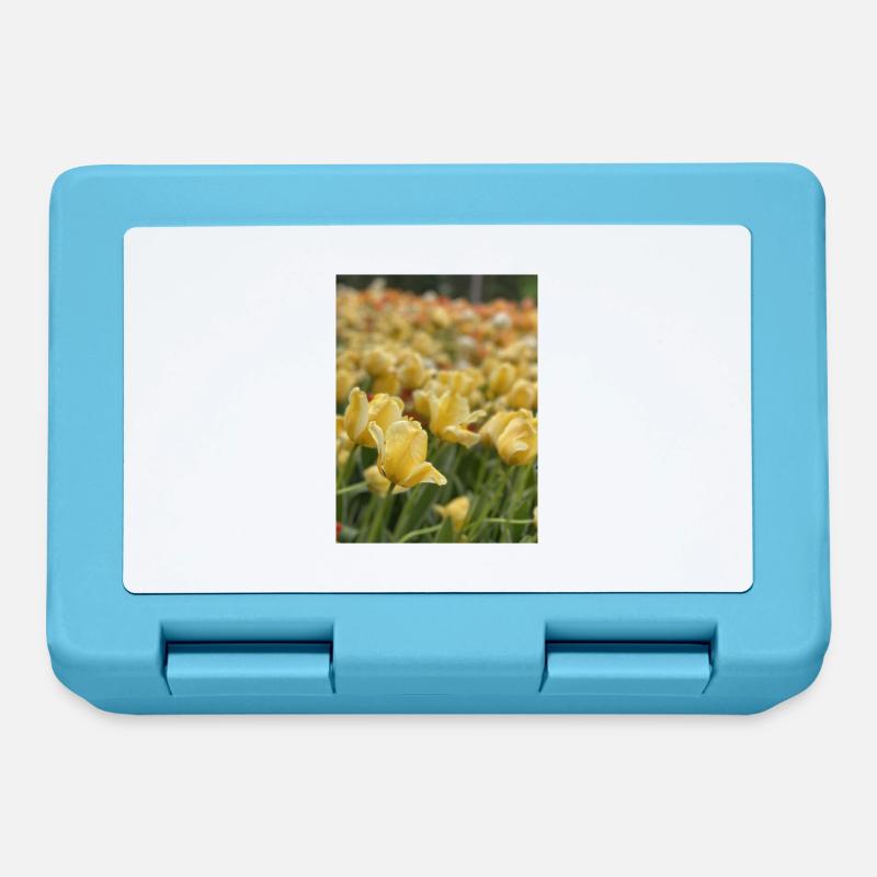 Tulpenmeer gelb - Brotdose - Saphirblau