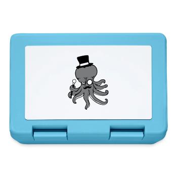Kraken Mr. Sir Top Hat Monocle Glasses Empire - Lunchbox - sapphire blue - Front