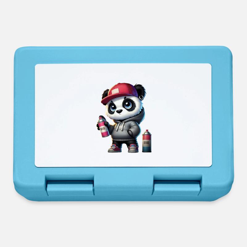 Panda Graffiti - Brotdose - Saphirblau