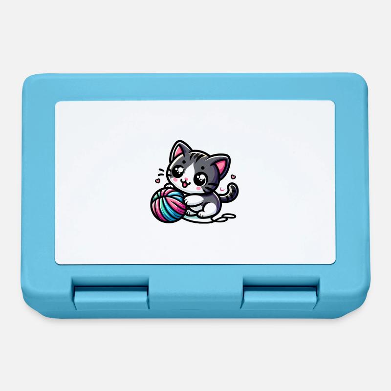 Cute Cat - Lunchbox - sapphire blue