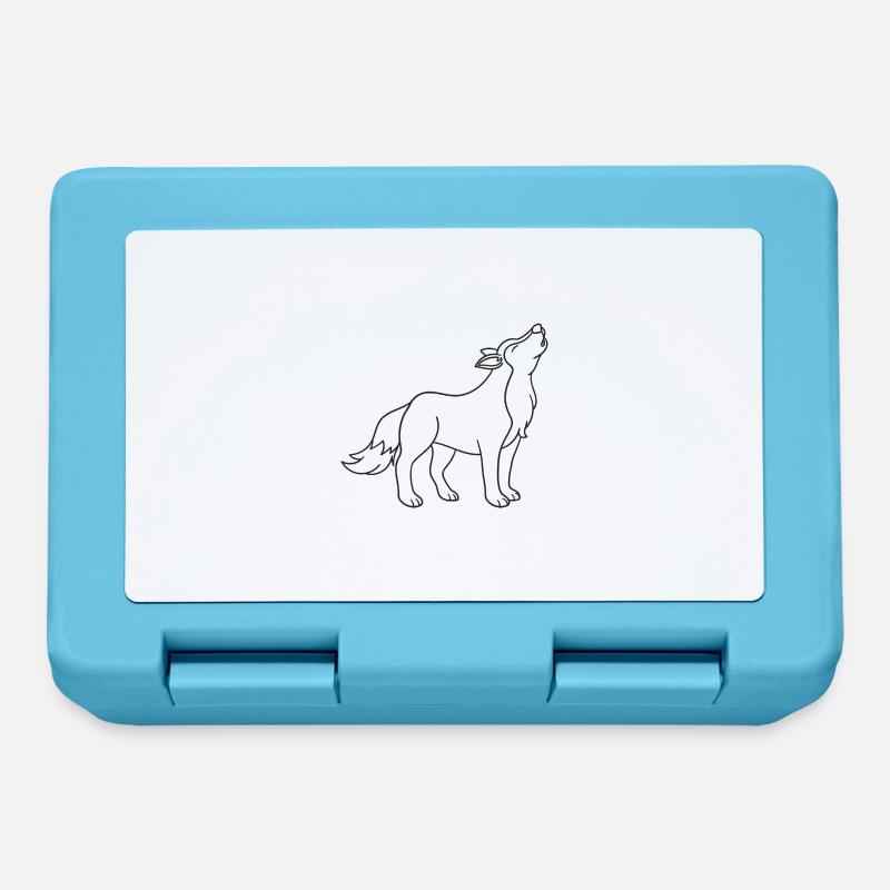 Wolf, Wölfe, Geschenk, Geschenkidee - Brotdose - Saphirblau