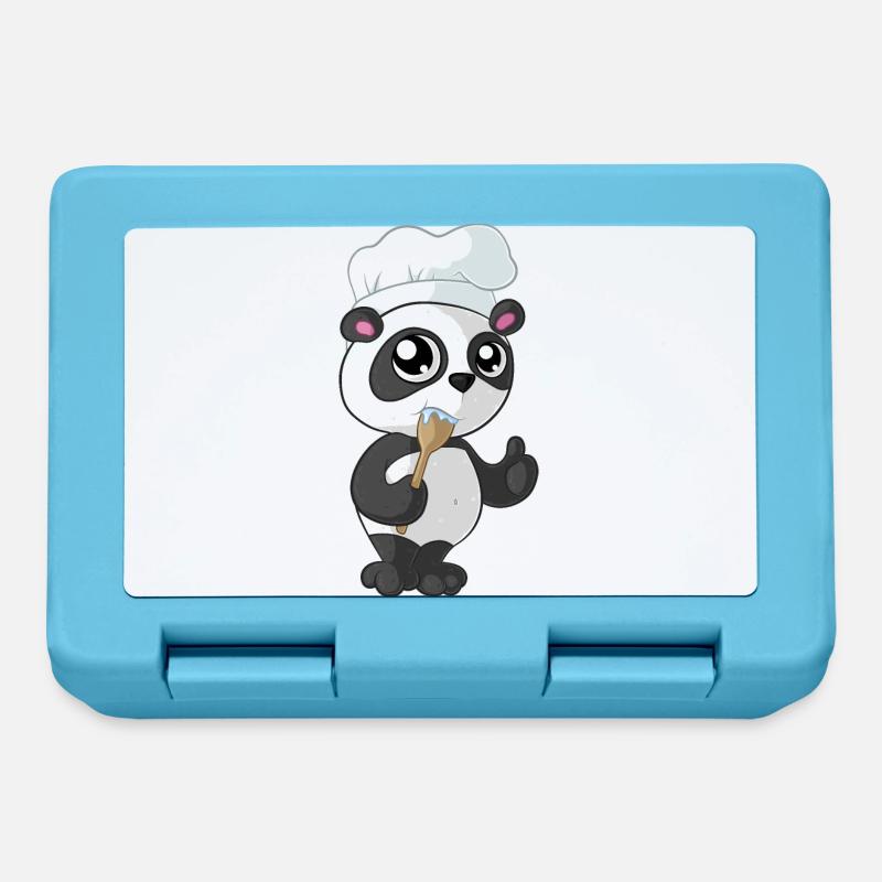 Panda de dessin animé de cuisine - Boîte à goûter - bleu saphir
