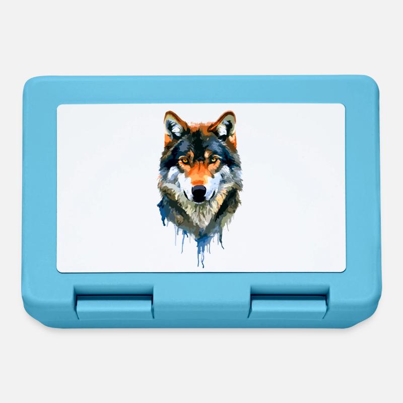 Der Wolf - Brotdose - Saphirblau