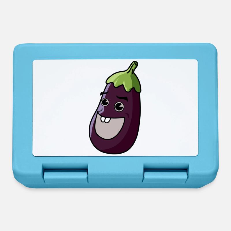Aubergine Comic - Brotdose - Saphirblau