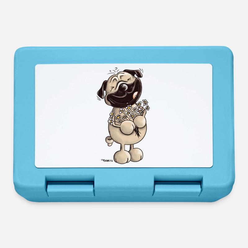 Süßer Mops - Möpse - Mopsfideler Mops - Geschenk - Brotdose - Saphirblau