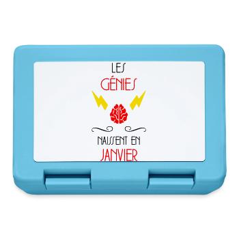 Les Génies Naissent en Janvier Cadeau Naissance - Boîte à goûter - bleu saphir - Devant