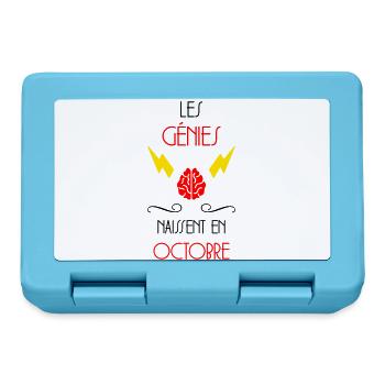 les génies naissent en Octobre - Anniversaire - Boîte à goûter - bleu saphir - Devant