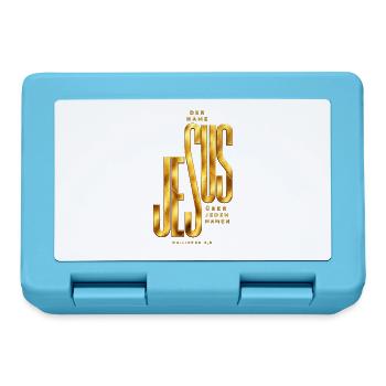 Der Name Jesus hat Kraft Jesus Geschenkidee - Brotdose - Saphirblau - Vorne