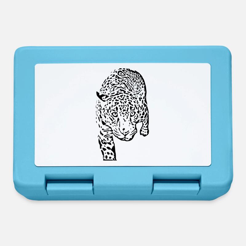 leopard schwarz schwarzer Leopard - Brotdose - Saphirblau