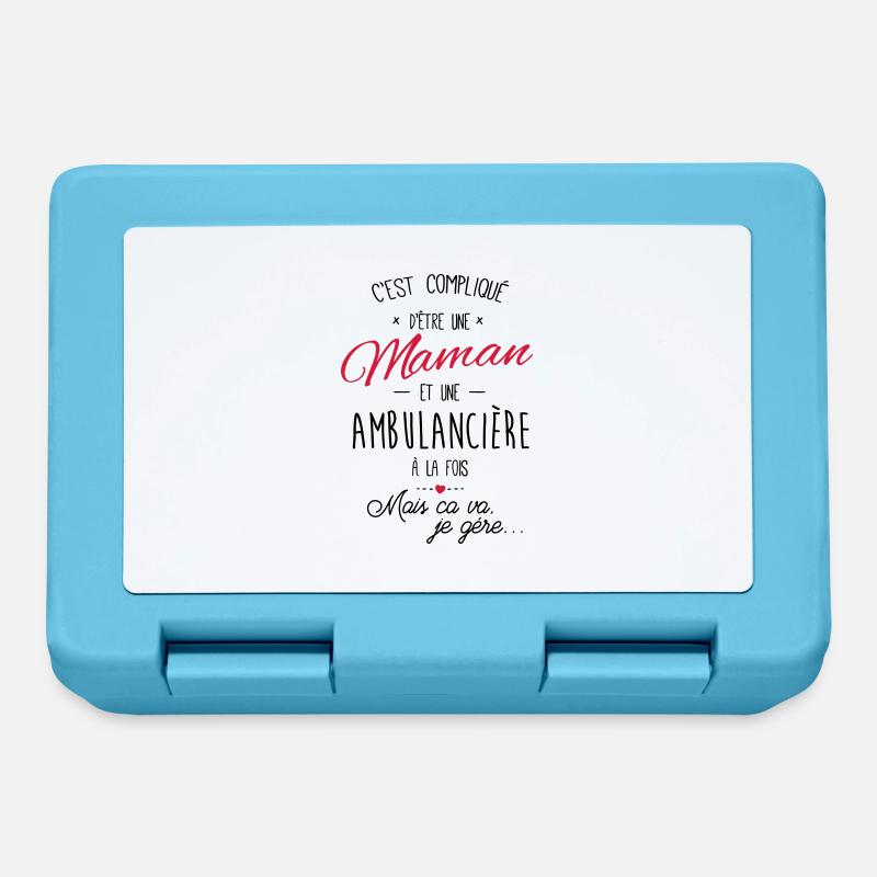 maman et ambulancière - Boîte à goûter - bleu saphir