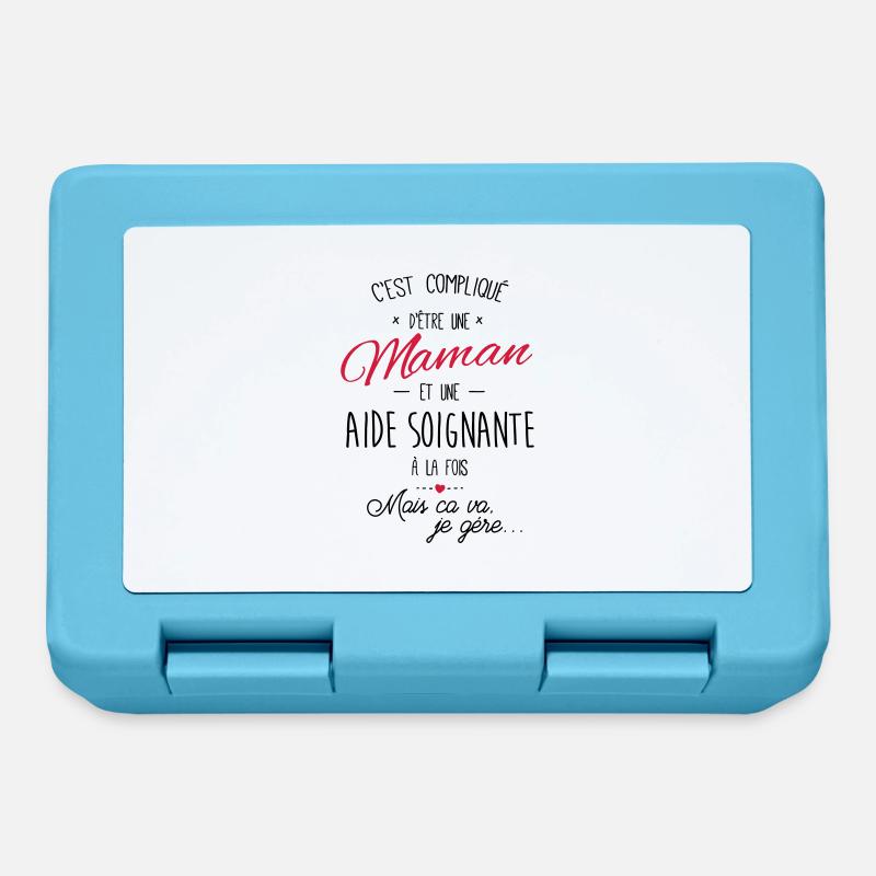 maman et Aide soignante - Boîte à goûter - bleu saphir