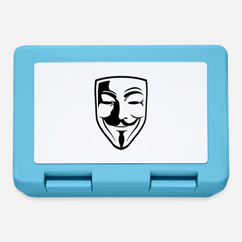Masque Anonyme Guy Fawks - Boîte à goûter - bleu saphir