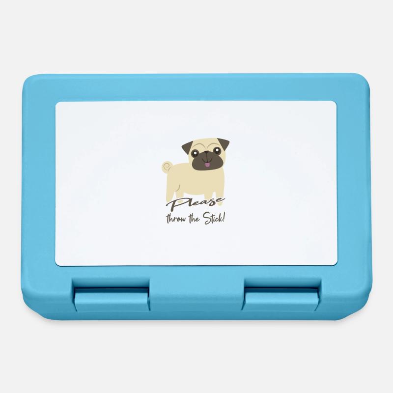 Pug Pug Gift - Lunchbox - sapphire blue