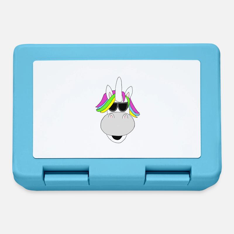 Cool Einhorn - Brotdose - Saphirblau