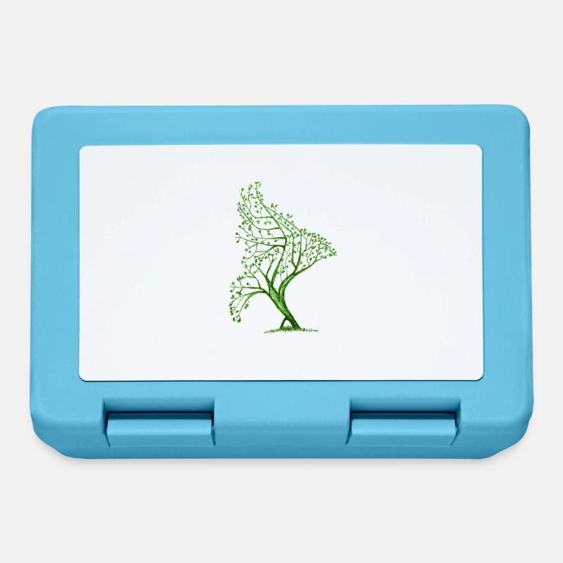 Tree Bird Shape - Lunchbox - sapphire blue