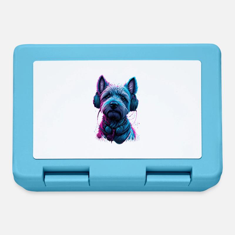 West Highland White Terrier, Westi, DJ, Chien - Boîte à goûter - bleu saphir