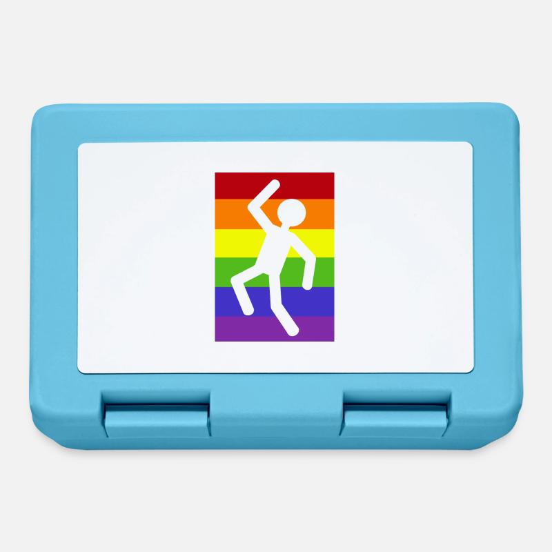 Mann auf Regenbogenhintergrund - Brotdose - Saphirblau