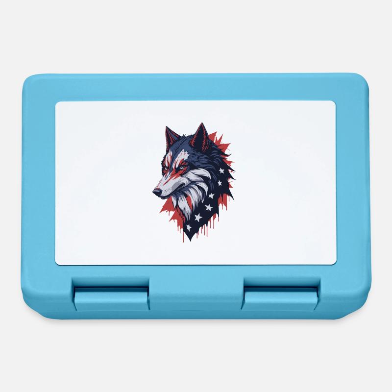 Loup - Boîte à goûter - bleu saphir