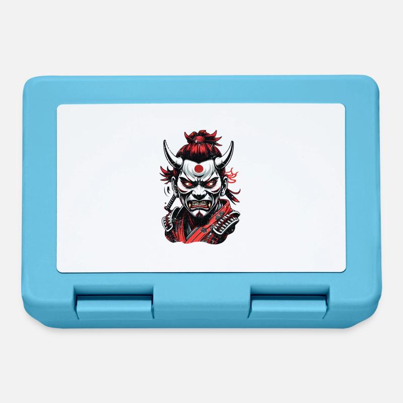 Samurai Warrior - Japan - Demon - Lunchbox - sapphire blue