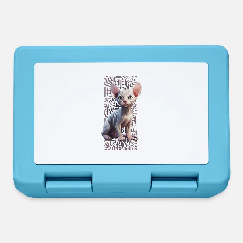 Sphynx Cat Calligraphitti - Brotdose - Saphirblau