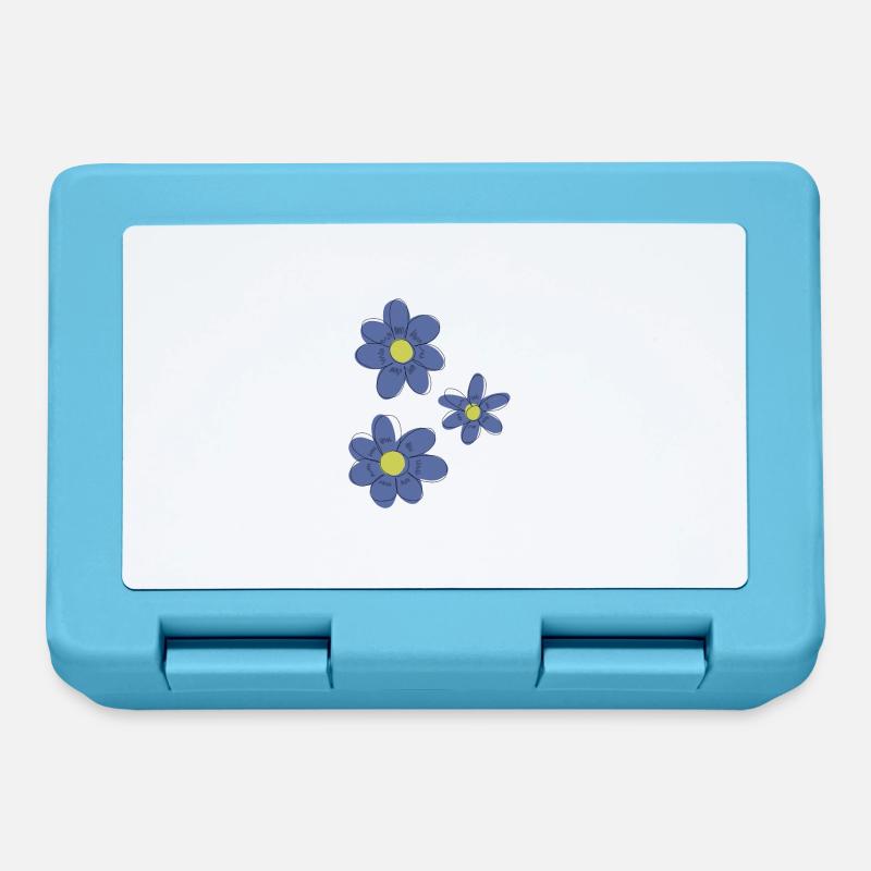 Fleurs bleues - Boîte à goûter - bleu saphir