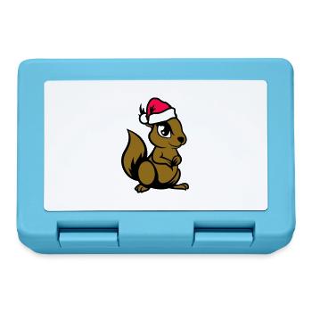 Écureuil Bande dessinée Animal Noël - Boîte à goûter - bleu saphir - Devant