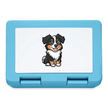 Australian Shepherd Dog Comic Cute - Lunchbox - sapphire blue - Front