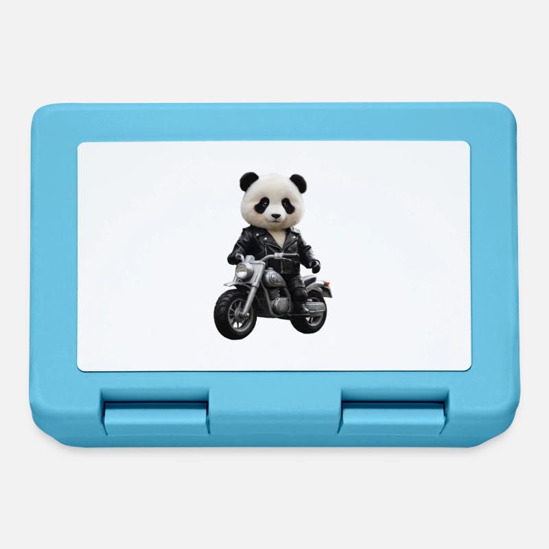 Biker Panda - Brotdose - Saphirblau