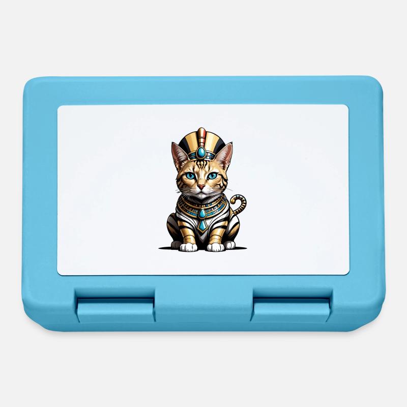 Cat Pharaoh Cat Egypt Pyramid Gift - Lunchbox - sapphire blue