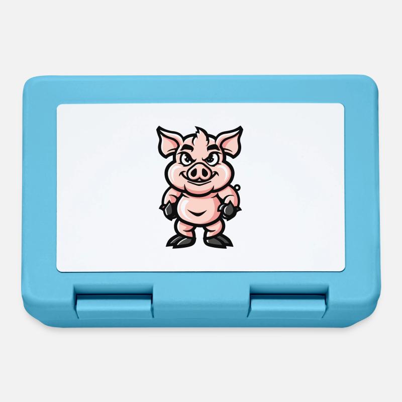 Bande dessinée de cochon - Boîte à goûter - bleu saphir