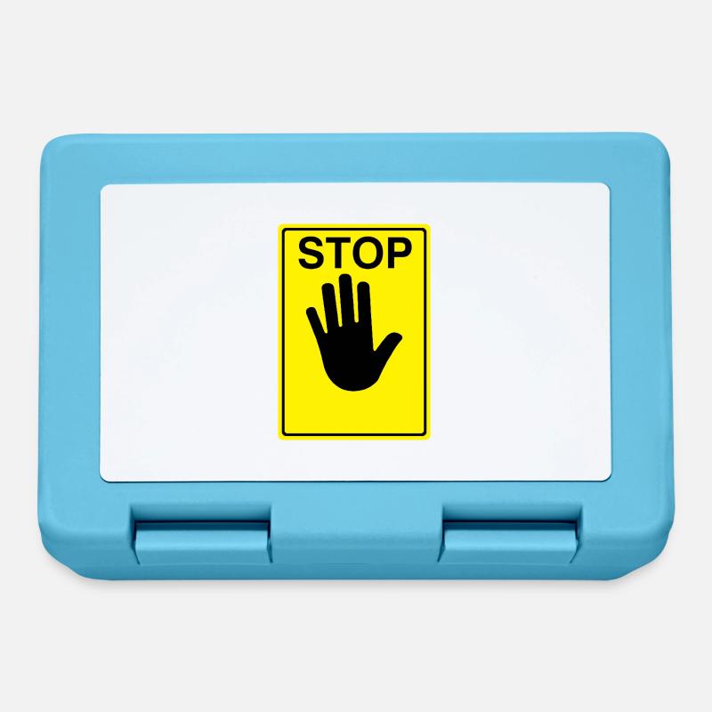 Stop Schild Logo - Brotdose - Saphirblau