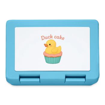 Duck Cake – Süses Entchen auf Cupcake Design mit H - Brotdose - Saphirblau - Vorne