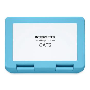INTROVERTED but willing to discuss CATS - Brotdose - Saphirblau - Vorne