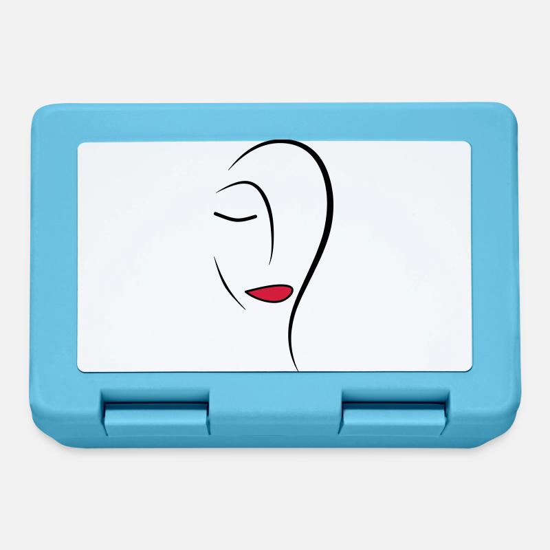Line Art Face - Lunchbox - sapphire blue