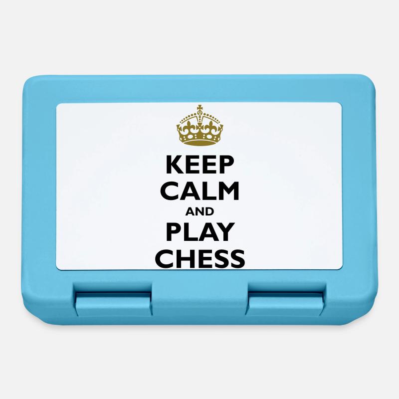 Keep calm and play chess - Brotdose - Saphirblau