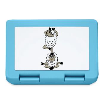 mouton fatigué somnolent yoga équilibre empilé medita - Boîte à goûter - bleu saphir - Devant