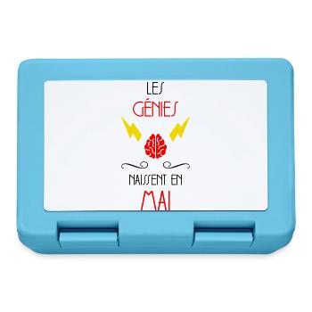 Les Génies Naissent en Mai Cadeau Anniversaire - Boîte à goûter - bleu saphir - Devant